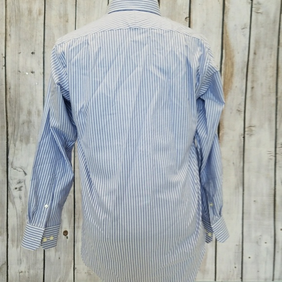 "Traveller" Blue w/White Pinstripes Shirt - Picture 2 of 3